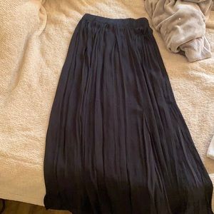 Black pleaded top shop midi skirt